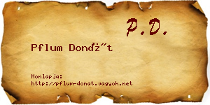 Pflum Donát névjegykártya